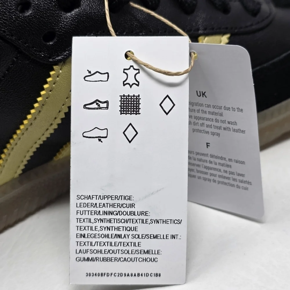 Adidas Samba Messi Boys Grade School Black Gold Metallic Gum JH5641 Size 5.5 New